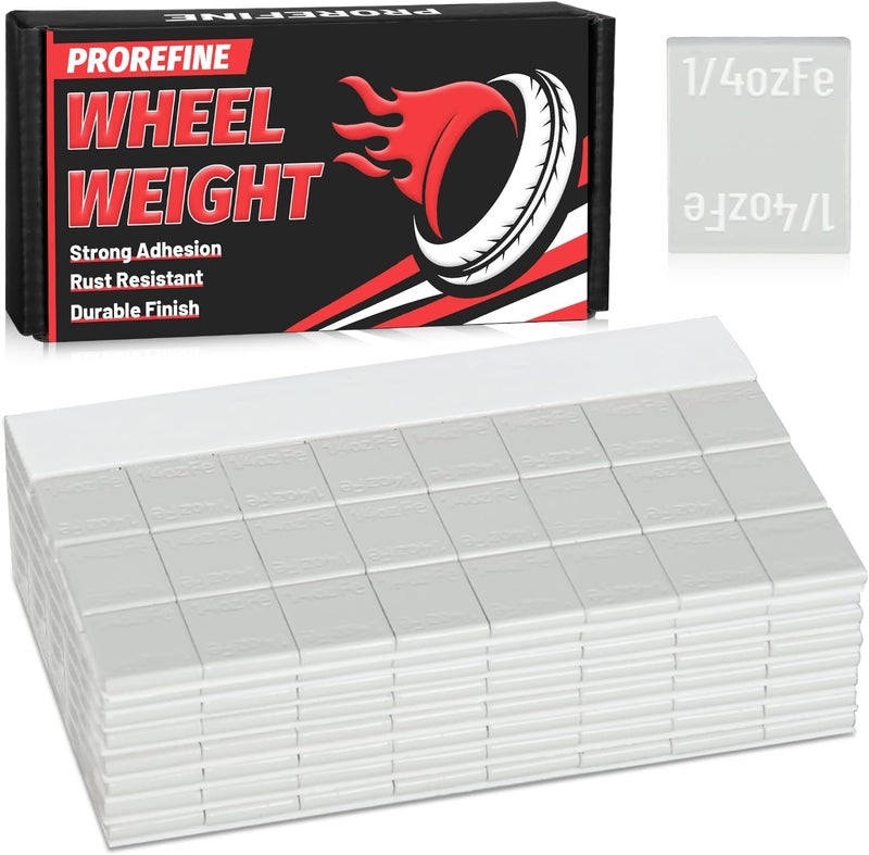 ProRefine Store Upgraded 1/4oz 256Pcs Adhesive Wheel Weights Stick On for Steel Rims Corrosion-Resistant Coated Painted Tire Balancing Weight 0.25 oz, 256 Pack - Image 1